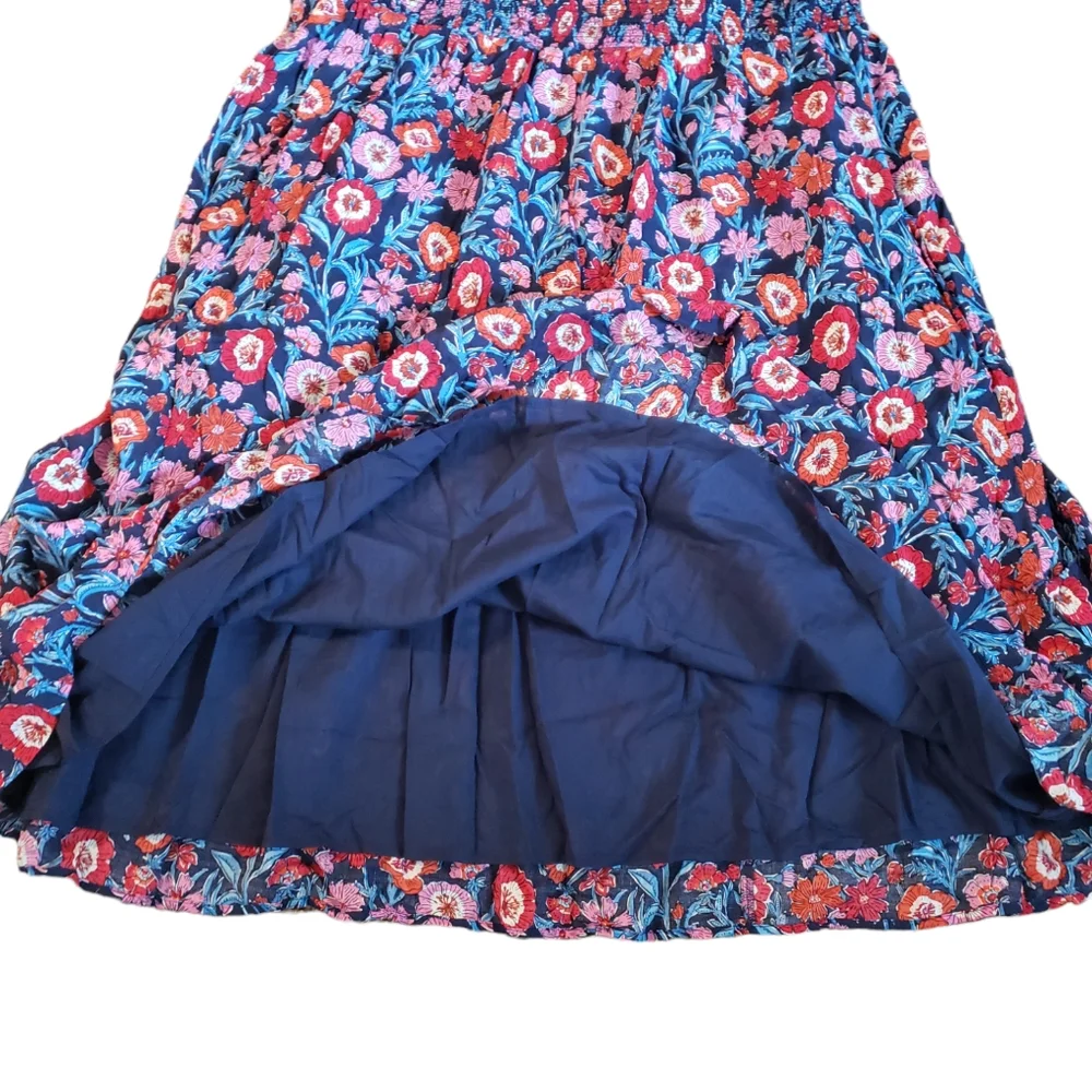 Vineyard Vines Blue and Pink Floral Midi Dress - Picture 7 of 14